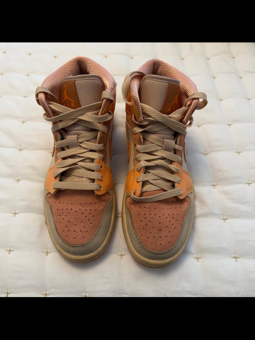 Nike Jordan 1 Mid Apricot Orange - Picture 4 of 7